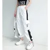 2020 cargo pants summer women High waist loose joggers streetwear punk black capris trousers Korean Harem Pants Q0801