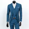 Męskie garnitury z klamrą do pracy, All-Match Western Fit Suit Temperament Męski trzyczęściowy garnitur X0909