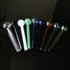 Colored Glass Pipe 4 Inch Pyrex Oil Burner Small Spoon Hand Pipes Tobacco Smoking Accessories Colorful Mini Bubbler