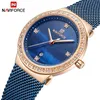 NAVIFORCE Fashion Brand Female Quartz Watch Stainless Steel Mesh Belts Elegant Ladies Watches Creative Luxury Dial Reloj Mujer 210517