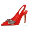 럭셔리 디자이너 여성 신발 하이힐 스타일 라운드 뾰족한 펌프 바닥 드레스 스니커즈 크기 34 -43