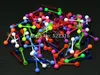 Dil Kaş Dudak Burun Belly Yüzükler 900 adet Mix Renkler Vücut Piercing Takı Paslanmaz Çelik Septum Akrilik Top / Koni