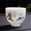 Copo de saquê de porcelana de porcelana de porcelana criativa Buda de chá chinês Teaware Copo branco Drinkwares Decoration Craugens