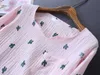 和風春と秋の女性の綿クレープ布長袖のズボンPajamas Cactus快適なホームサービス210928