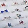 5pcs Mix Lots Cute Crystal Rhinestone Children Kids Adjustable Silver Color Rings Jewelry Gifts Random Style Send Q07084586562