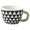 Kubki Mini Ręcznie Malowane Kubki Espresso Z Złotym Uchwyt Ceramiczny Handmade Creative Latte Coffee Herbata Nieregularne Nordic Home Drinkware