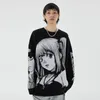 Hommes Harajuku Pull Hip Hop Lâche Streetwear Dessin Animé Vintage Rétro Japonais Vêtements Fille Tricot Mode Couple Pull Pull 210518