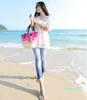 Modische Strandtasche aus echtem Stroh für Damenhandtasche