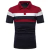 Camiseta POLO de manga corta para hombre, camiseta deportiva y de ocio de color sólido para jóvenes, camiseta a rayas a juego para hombre