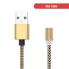 3 i 1 Magnetic Fast Charger Cables Line 2a Nylon Magnet Snabb laddningsledning Typ C Micro USB-kabel för Samsung Huawei-telefoner