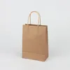 Gift Wrap 6 stks Middelgrote tassen - Gold Foil Dank u bruin papier met handgrepen voor bruiloft verjaardag baby