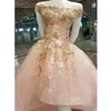 Beautiful Blush Pink High Low Prom Dresses Boat Neck Short Sleeves Cocktail Dress Yong Girls Homecoming Evening Dress