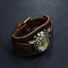 腕時計レトロウォッチメンズパンクシンプルなピンバックルストラップレザーバンドRelogio Masculino Brown Big Wide Bracelet Cuff2544