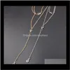 Necklaces & Pendants Charm Multilayer Long Tassel Chain Necklace Charming Women Gold Color Boho Beach Sexy Body Jewelry Cr