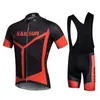 Racing Sets Sail Sun Red Men Bike Jersey eller Cykla Bib Shorts Pro MTB Kläder Svart Sommar Man Team Ropa Cykel Top Slitage Snabbtork