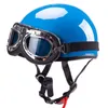 Caschi moto 2021 Casco stile tedesco Open Face Half Chopper Biker Pilot DOT con occhiali gratuiti