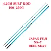 قضبان صيد القوارب Lurekiller Japan Full Fuji Surf Rod 4.20M 46T الكربون 3 أقسام 80-150G / 100-250G / 200-400G صب