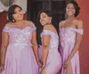 2021 African Plus Size Bridesmaid Dresses Long Side Split Lace Appliques Beads Off The Shoulder Wedding Guest Gowns Spring Maid Of Honor Dress