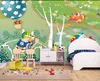 Wallpapers Bacaz HD Leuke vliegtuigauto's 3D Cartoon muurstickers voor kinderkamer baby kind behang decor kunst papier