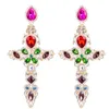 Grandes boucles d'oreilles baroques pour femmes, grandes boucles d'oreilles pendantes, strass, couleur or, bijoux de luxe, tendance, vente en gros7474366