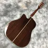 Guitare acoustique électrique folk en bois massif poli D45, modèle sans coin