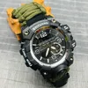 Shiyunme男性迷彩ミ​​リタリーウォッチ屋外スポーツコンパス防水多機能時計LED Quartz Clock Relogio Masculino G1022