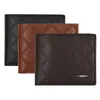 Wallets Genuine PU Leather Wallet Male Short Purse Coin Men Business Office Card Holder High Quality Bifold Slim Small