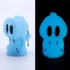 Glow In The Dark Silicone bong easy to carry Smoking bongs Lovely dog mini dab rig with 2 colors glass water hookahs