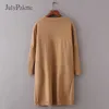 Julypalette herfst winter vrouwen gebreide cardigan jassen casual losse zak vrouwelijke volledige mouw trui dames tops 210922