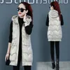 Women's Vests Women's Glossy Women Cotton Padded Puffer Waistcoat Winter Thick Oversized Wave Cut Hooded Vest Jacket Casual Zipper