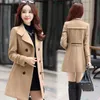 Mid-Long Wool Blend Coat Women 2021 Double-Breasted Jacket Korean Casual Autumn Winter Female Overcoat Woolen Coats Women's & Blends