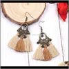 & Chandelier Drop Delivery 2021 Women Ethnic Style Bohemian Prsonality Bronze Long Tassel Dangle Pendant Fashion Creative Earrings Jewelry Sg