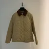 Parka in piumino da donna prevendita autunno 21 velluto a coste allentato cucito a quadri con diamanti giacca in cotone con colletto ricamato casual Guin22