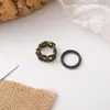 Vintage Transparent harts Acrylic Chunky Chain Rings Set för kvinnor Färgglada geometriska runda ringar Set smycken tillbehör