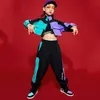 Kids Jazz Dance Hip Hop Kostuums Meisjes Korte Jas Navel Tops Straat Broek Prestaties Mode Kleding Voor Kinderen BL5454 Stage Wear