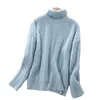 Fall Winter Women's Wool Twisted Thick Solid Color Knitted Bottoming Tops Female Fashion Turtleneck Cashmere Casual Sweater 210520