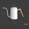 Metal Coffee Pot Gooseneck Manual Enamel Pour Over Drip Kettle Teapot Large Capacity Milk Water Jug Pitcher Tools 210423