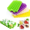 37 Cavity Ice Cube Tray Honeycomb Ice Cube Mold Food Grade Flexible Silicone Ice Molds for Whiskey Cocktail