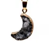 Natuurlijke kristallen stenen druzy maanvorm hanger kettingen decor goud vergulde sieraden voor vrouwelijke mannen met ketting