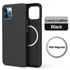 Magnetic Genuine Leather Black Cover for iPhone 12 Pro Max Accessories Case 11 mini Shockproof Cases