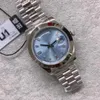 ST9 Çelik Saatler 40mm Elmas Set Mavi Dial Buz Otomatik Mekanik Hareket Safir Cam Başkanı Paslanmaz Erkekler Bilek Swatche258L