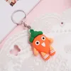 10st Simulerad frukt Avokado Keychain 3d Soft Resin Leende Avokado Nyckelringar Par Smycken Kvinnor Mode Jul Liten Present G1019