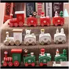 Süslemeleri Noel Ahşap Tren Kar Tanesi Boyalı Dekorasyon Süs Ev Bahçe için Santa / Ayı Noel Oyuncaklar Hediye Navidad Yıl Hediye1 IB WGIP7