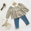 Cute Ruffles Collar Shirt For Girls Style 1-7Y Flower Long Sleeve Kid Blouse Girl Toddler Children Clothes 210429