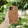 UI Wholesale Luxary Fashion Wooden Phone Cases Natural Cherry Wood Bamboo Tpu Cover for iPhone 11 12 Pro Max 13