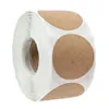 500 Per Roll Vintage Kraft Paper Stickers Round Shape Lables for Baking Packaging Business Stickers Tags