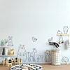 Cartoon Woodland Zwierzęta Bear Deer Naklejki Ścienne Dziecko Przedszkole Kids Room Las Pet Wolf Zwierząt Naklejka Sypialnia Winyl Decor 210705