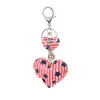 Heart Shape Key Ring Party Favor Colorful American Flag Keychains Independence Day Key Chain Souvenir Gift