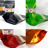 4 Colors Reclosable Stand Up Mylar Foil Bag with Clear Window For Chocolate Nuts Packaging Self seal Storage Embossed Aluminum Bag LX4328