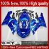 Kawasaki Ninja OEM için Moto Vücut ZX600C ZX636 ZX 6R 6 R 600CC 05-06 Bodyworks 7No.10 ZX600 ZX 636 ZX-6R 2005 2006 ZX-600 ZX-636 600 CC ZX6R 05 06 ABS PERSERING Kit Metal Mavi